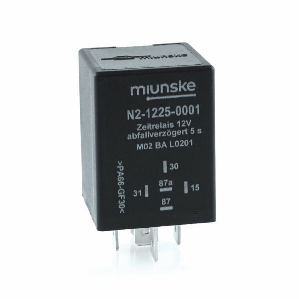 Zeitrelais 12V, NC 10A/NO 15A, 5s, abfallverzögert, nicht potentialfrei, retriggerbar