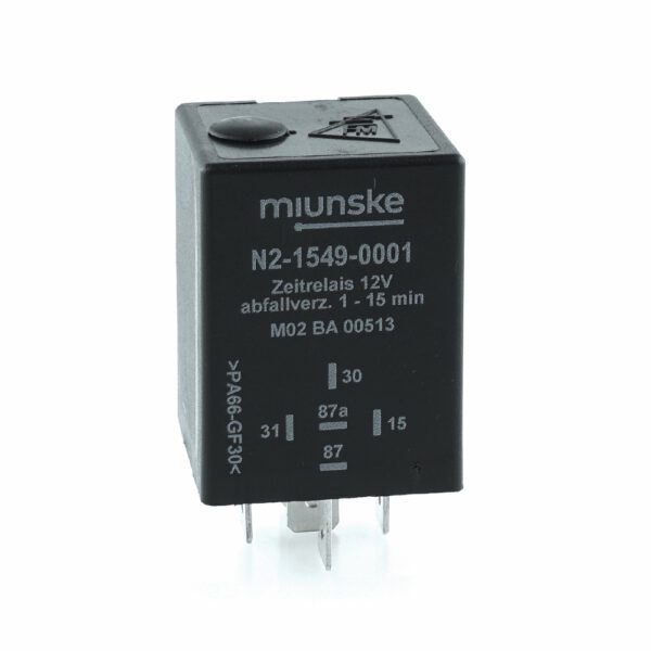 Zeitrelais 12V, NC 10A/NO 15A, 1...15min einstellbar, abfallverzögert, nicht potentialfrei,retriggerbar