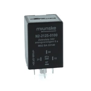 Zeitrelais 24V, schwarz mit Flachsteckanschluss