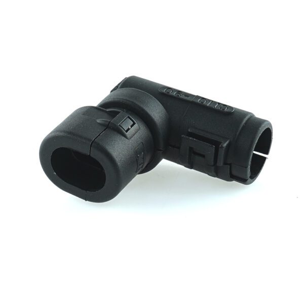 Wellrohranschluss für AMP Junior Timer Stecker, 90°, NW 8,5, 2-polig, CI10-90-AM2