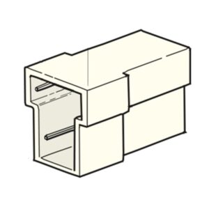 Flachsteckhülsengehäuse, male holder 6,3mm, 2-polig, T-Form
