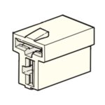 Flachsteckhülsengehäuse, female holder 6,3mm, 2-polig, T-Form