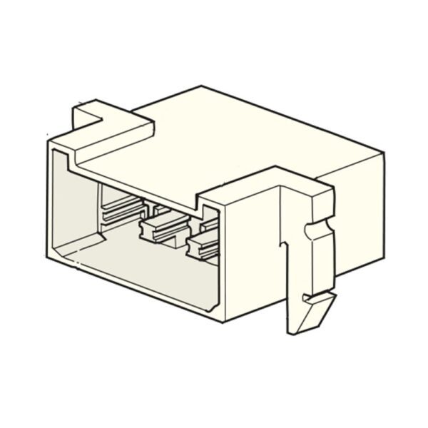 Flachsteckhülsengehäuse, male holder 6,3mm, 8-polig, mit Befestigungsclip