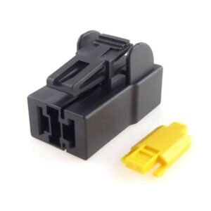 Leistungs-Flachsteckhülsengehäuse, 2-polig, mit Secondary Lock, schwarz