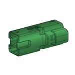 Leistungs-Flachsteckergehäuse, male holder 2-polig, grün