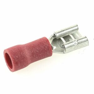 Flachsteckhülse 4,7x0,8mm, schaftisoliert rot, 0,25-1mm²