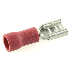 Flachsteckhülse 4,7x0,5mm, schaftisoliert rot, 0,25-1mm²