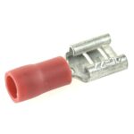 Flachsteckhülse 6,3mm, schaftisoliert rot, 0,25-1mm²