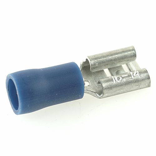 Flachsteckhülse 6,3mm, schaftisoliert blau, 1-2,5mm²