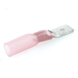 Flachstecker 6,3mm, schaftisoliert, rot, 0,75-1,25mm², wärmeschrumpfend