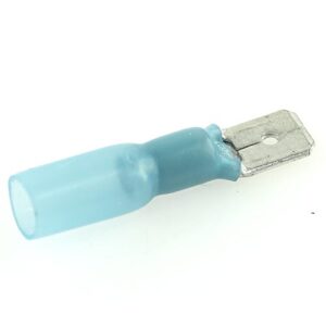 Flachstecker 6,3mm, schaftisoliert blau, 1,25-2,5mm², wärmeschrumpfend