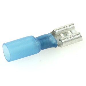 Flachsteckhülse 6,3mm, schaftisoliert blau, 1,25-2,5mm², wärmeschrumpfend