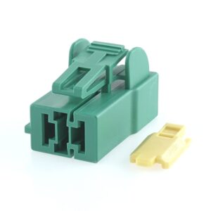 Leistungs-Flachsteckhülsengehäuse, 2-polig, mit Secondary Lock, grün