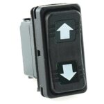 on>off<on Doppeltaster 24V/15A, LEDs grün hell, Linsen grün, Symbol Pfeil hoch/Pfeil runter, Contura X