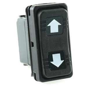 on>off<on Doppeltaster 24V/15A, LEDs grün hell, Linsen grün, Symbol Pfeil hoch/Pfeil runter, Contura X