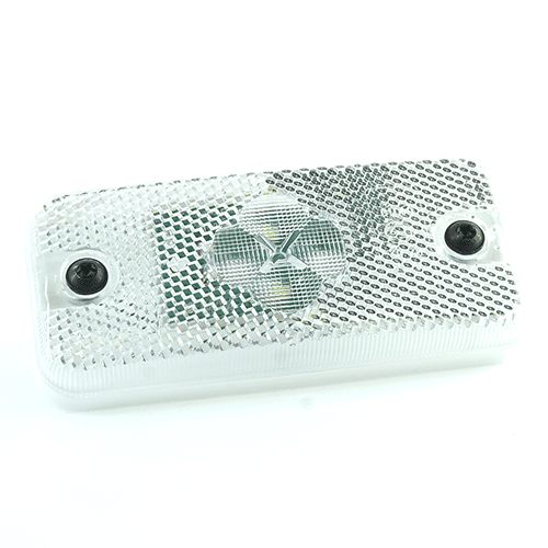 LED-Seitenmarkierungsleuchte 12V, weiß, 110x50mm, mit Rückstrahler, AMP-JPT-Anschlussstecker