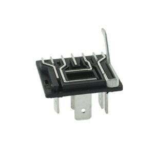 Relais-Grundplatte 8-polig, 5x 6,3mm + 3x 2,8mm, mit Bedruckung, mit umlaufender Nut