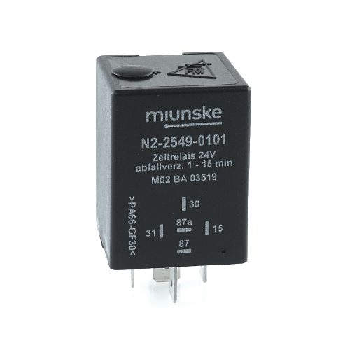 Zeitrelais 24V, NC 20A/NO 20A, 1...15min einstellbar, abfallverzögert, nicht potentialfrei, retriggerbar