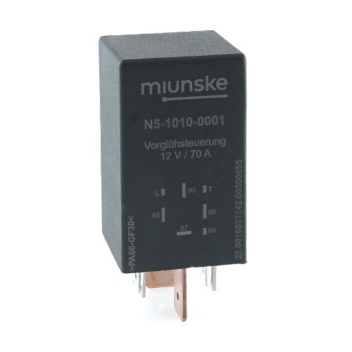Vorglührelais 12V, 70A, Vorglühen 3...21s, Bereitschaft 5s, Nachglühen 5s