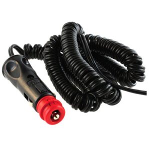 Sicherheits-Universal-Stecker 8A/6-24V, Wendelleitung 2 x 0,75mm², Länge 3m