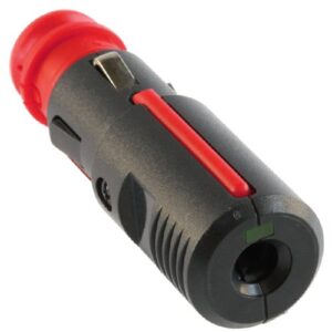 Sicherheits-Universal-Stecker 16A/6-24V, mit geschraubter Zugentlastung, mit Torpedosicherung 8A und LED