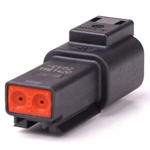 Stiftgehäuse 2-polig, schwarz, DT04-2P-CE02, 0.5-2.0mm² [14-20AWG]