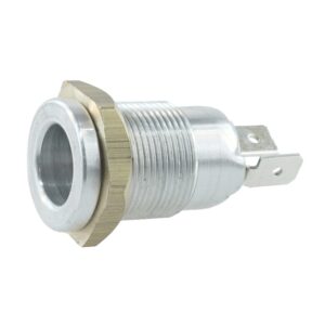 Einbausteckdose 2-polig, 12/24V, Flachsteckanschluss 6,3mm