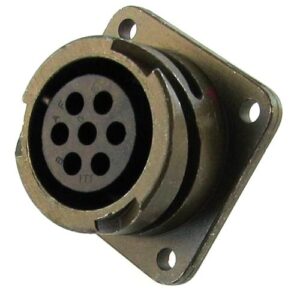 Militärstecker nach VG 95 234, Steckdose mit Kontaktbuchsen für Vorderwandmontage, für max. 1,5mm² Leitung