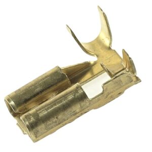 Flachsteckhülse 6,3mm, 0,5-1mm², mit Rastpunkt, 90°-Anschluss