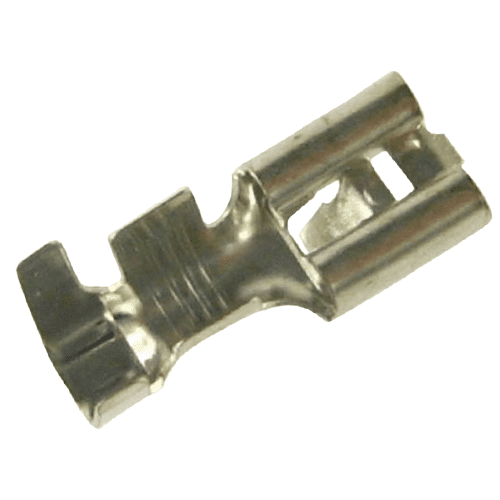 Flachsteckhülse 6,3mm, 4-6mm², mit Rastpunkt und Rastnase