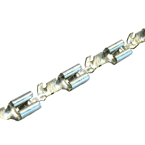 Flachsteckhülse 4,8mm, 0,5-1,5mm², mit Rastpunkt und Rastnase, Spule