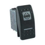 on-on Schalter, 12V/20A, Contura II, LED 1 grün hell, LED 2 rot hell, quadratische und schmale Linse weiß, Symbol „Differenzialsperre“