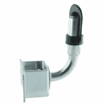 Aufsteckrohr für Rundumkennleuchte, gewinkelt, drehbar, Ausladung 95mm, Höhe mit Fuß 160mm, mit Gummikappe