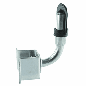 Aufsteckrohr für Rundumkennleuchte, gewinkelt, drehbar, Ausladung 95mm, Höhe mit Fuß 160mm, mit Gummikappe