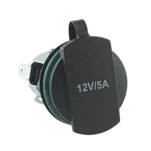 Power-Steckdose, 12/24V, max.20A, Gewindehülse grün, mit Deckel bedruckt