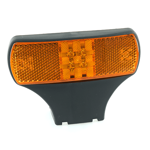 LED-Seitenmarkierungsleuchte 12/24V, 123x43mm, mit Rückstrahler, Superseal-Anschlussstecker, mit horizontale Befestigungslasche
