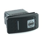 on-on<on Doppelschalter/Taster, 12V/20A, Contura II, LED 1 rot hell, LED 2 grün hell, quadratische und schmale Linse weiß, Symbol „Differenzielsperre“