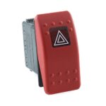Warnblinkschalter, 24V, Contura II, LED 1 rot, quadratische Linse rot, Symbol, „Warndreieck“