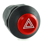 Druckschalter, 12V/20A, 24V/10A, Schaltknopf rot, Symbol „Warnblinken“