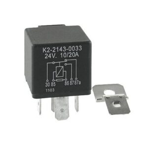 Mini-Relais 24V, 10/20A, Wechsler, mit Widerstand