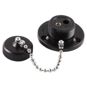 2-polige Steckdose, DIN 14690 mit Dichtung im Schraubdeckel, Kunststoff