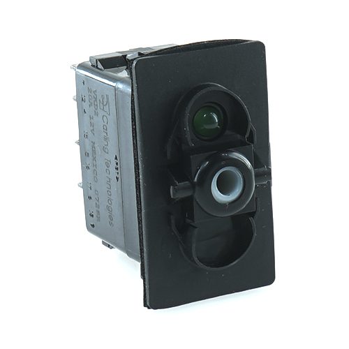 on>off-on Doppelschalter/Taster, 12V/20A, für Contura II,III,IV,V, LED 1 grün hell, mit Flächendichtung