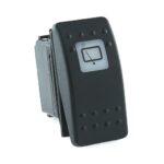 on-on Doppelschalter, 24V/15A, Contura II, LED 2 grün hell, quadratische Linse weiß, Symbol „Scheibenwischer hinten“, mit Flächendichtung