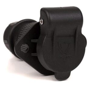 Steckdose 3-polig, 6-24V, mit Kabelverschraubung 7-9mm², Befestigungsflansch mit 2 Löchern, mit Kontaktbuchsen