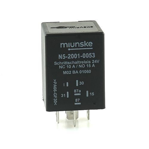 Schrittschaltrelais 24V, 10/15A, negativ getriggert, potentialfrei