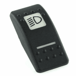 Wippe Contura II, schwarz, quadratische und schmale Linse weiß, Symbol "Abblendlicht"