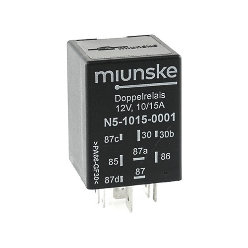 Doppelrelais 12V, 10/15A, 2Wechsler mit Diode