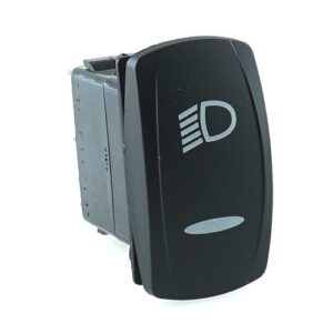 on-on-off Doppelschalter 24V/15A, Contura V, LED 1 superbright green, LED 2 superbright green, schmale Linse gelasert, Symbol "Abblendlicht"