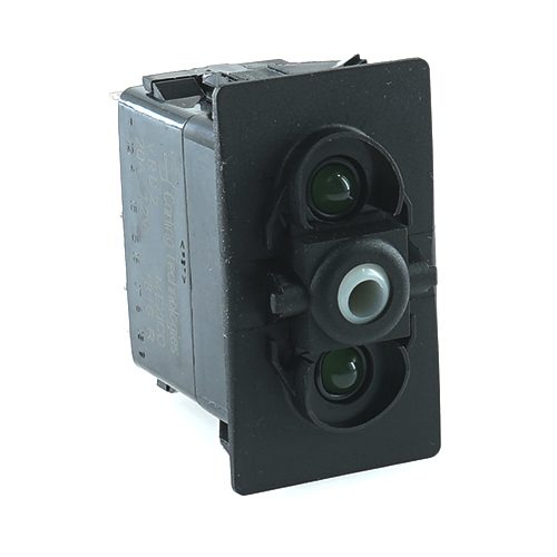 on-on<2on Doppelschalter/Taster, 12V/20A, für Contura II,III,IV,V, LED 1 grün hell, LED 2 grün hell