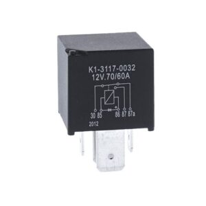 Power-Relais 12V, 60/70A, Wechsler, mit Diode, Kontakte 3x9.3mm + 2x 6.3mm,vergossen